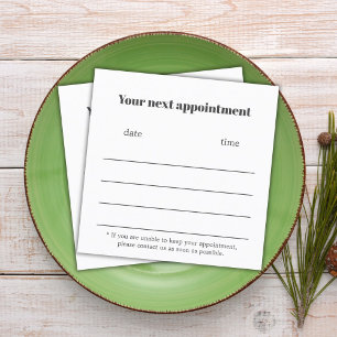 Minimalist Elegant Dark Grey White  Appointment Card