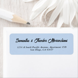 Minimalist Elegant Dusty Blue Return Address