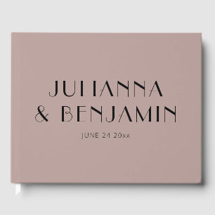 Minimalist Elegant Dusty Mauve Custom Wedding Guest Book