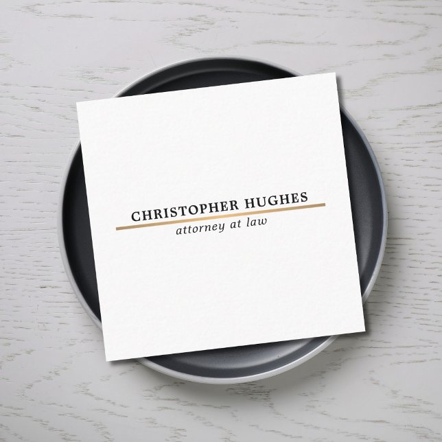Minimalist Elegant Faux Copper Line Attorney Square Business Card (Creator Uploaded)