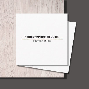 Minimalist Elegant Faux Copper Line Attorney Square Business Card