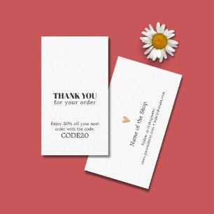 Minimalist Elegant Faux Gold Heart Shop Discount Card