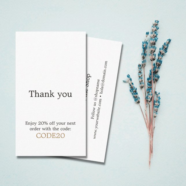 Minimalist Elegant Faux Gold Heart Shop Discount Card (Creator Uploaded)