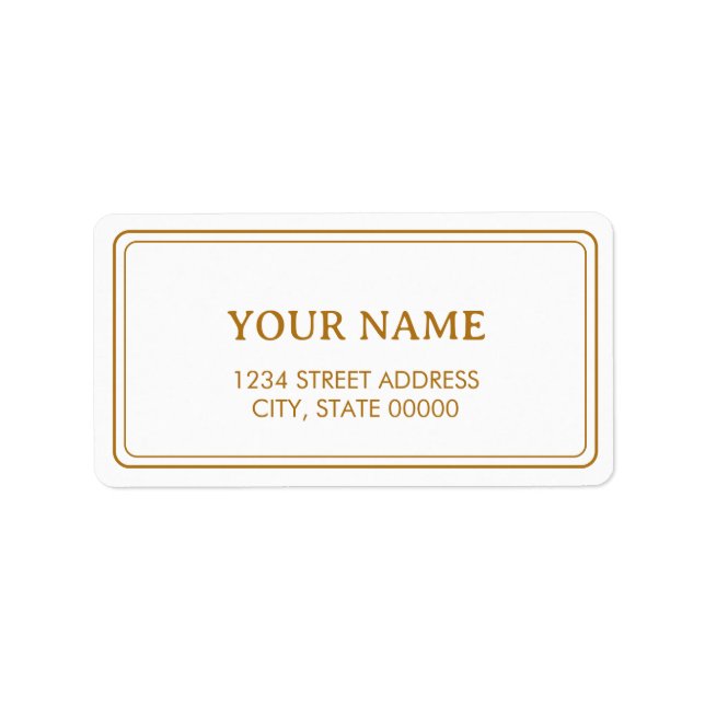 Minimalist Elegant Faux Gold  Label (Front)