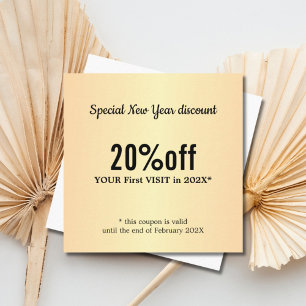 Minimalist Elegant Faux Gold White Beauty  Discount Card