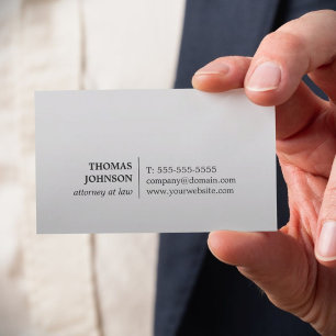 Minimalist Elegant Faux Silver Attorney at law  Business Card
