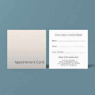 Minimalist Elegant Faux Silver Beauty Salon Appointment Card