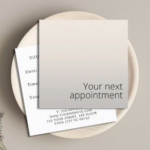 Minimalist Elegant Faux Silver Beauty Salon Appointment Card