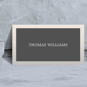 Minimalist Elegant Faux Silver Black Consultant Business Card