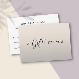 Minimalist Elegant Faux Silver Gift Certificate