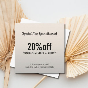 Minimalist Elegant Faux Silver White Beauty Discount Card