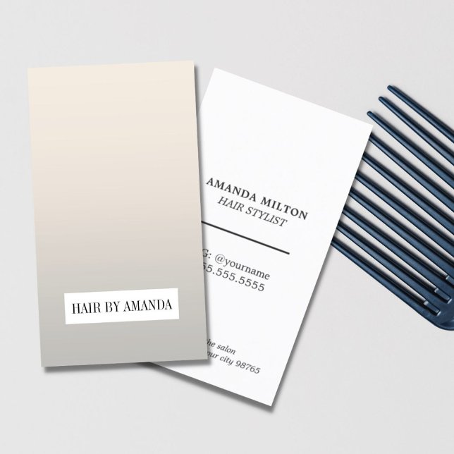 Minimalist Elegant Faux Silver White Hair Stylist Business Card (Creator Uploaded)