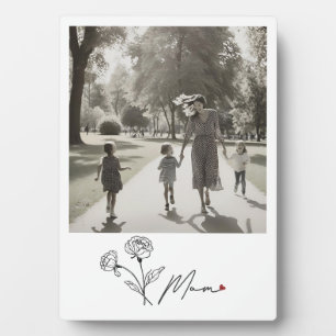 Minimalist Elegant Floral Mum  Plaque