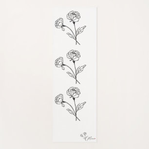 Minimalist Elegant Floral Mum  Yoga Mat