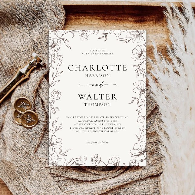 Minimalist Elegant Floral Wedding Invitation (Creator Uploaded)
