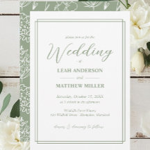 Minimalist Elegant Floral Wedding Invitation