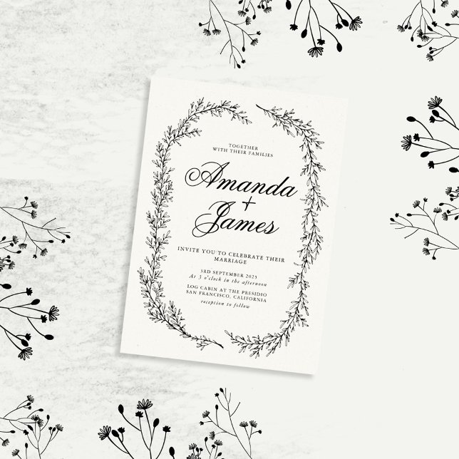 Minimalist Elegant Floral Wedding Invitation (Creator Uploaded)