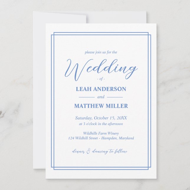Minimalist Elegant Floral Wedding Invitation (Front)