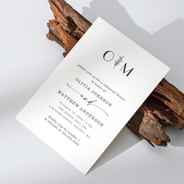 Minimalist Elegant Floral Wedding Rehearsal Dinner Invitation (Creator Uploaded)
