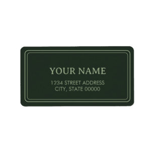 Minimalist Elegant Forest Green Label