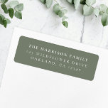 Minimalist Elegant Forest Green Return Address<br><div class="desc">A stylish minimal return address label with classic typography in black on a clean simple minimalist grayish forest green background. The text can be easily customised for a personal touch. A simple,  minimalist and contemporary design to stand out from the crowd!</div>