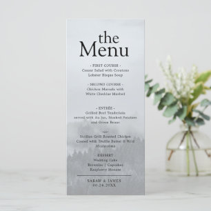 Minimalist Elegant Forest Woodland Dinner Menu