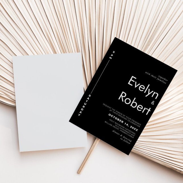 Minimalist Elegant Formal Black Wedding  Invitation (Creator Uploaded)