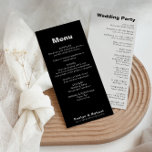 Minimalist Elegant Formal Black Wedding Program Programme<br><div class="desc">This minimalist elegant formal black wedding program is perfect for a rustic wedding. The design features a beautiful font in a black background to embellish your event.</div>