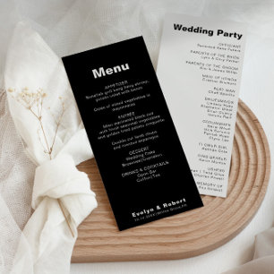 Minimalist Elegant Formal Black Wedding Program Programme
