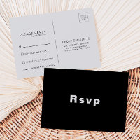 Minimalist Elegant Formal Black Wedding Rsvp  