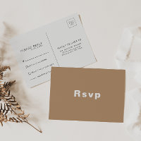 Minimalist Elegant Formal Brown Wedding Rsvp 