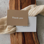 Minimalist Elegant Formal Brown Wedding   Thank You Card<br><div class="desc">This minimalist elegant formal brown wedding thank you card is perfect a rustic wedding. The design features a beautiful font in a brown background to embellish your event.</div>