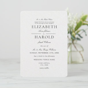 Minimalist elegant Formal Classic Acrylic Wedding Invitation