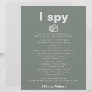 Minimalist Elegant Formal Green I Spy Wedding Game