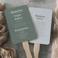 Minimalist Elegant Formal Green Wedding Program