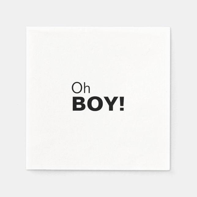Minimalist Elegant Formal Oh Boy Baby Shower  Napkin (Front)
