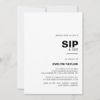 Minimalist Elegant Formal Sip and See