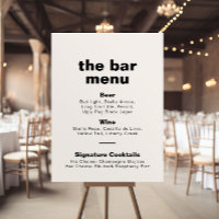 Minimalist Elegant Formal Wedding Bar Menu   Poste