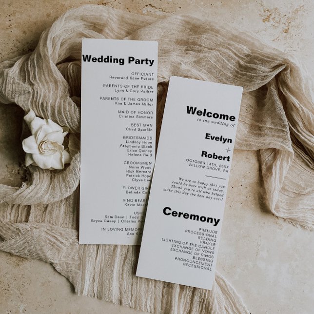 Minimalist Elegant Formal Wedding Program Programme (Creator Uploaded)