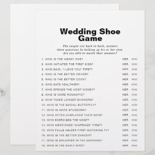 Minimalist Elegant Formal Wedding Shoe Game