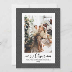 Minimalist Elegant Frame Family Christmas 3 Photo Holiday Card