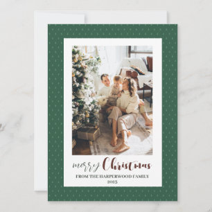 Minimalist Elegant Frame Family Christmas 3 Photo Holiday Card