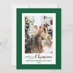 Minimalist Elegant Frame Family Christmas 3 Photo Holiday Card