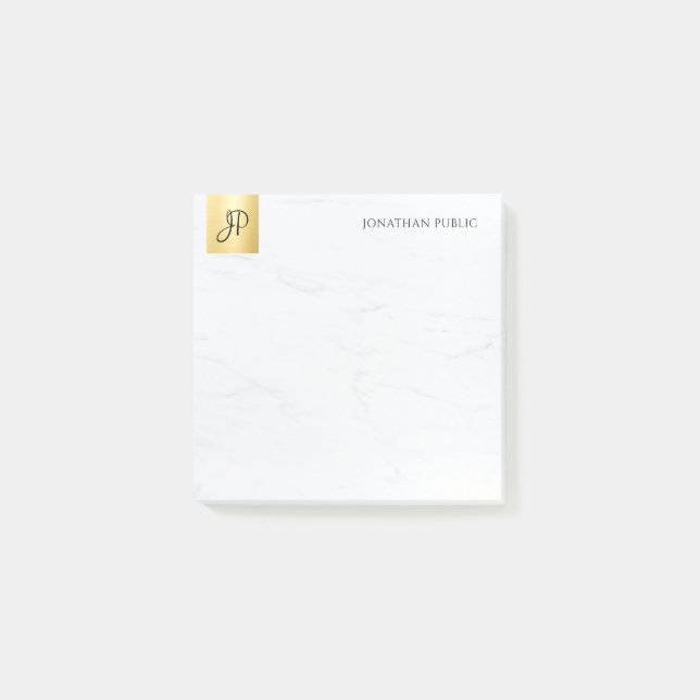 Minimalist Elegant Gold And Marble Modern Template Post-it Notes (Front)