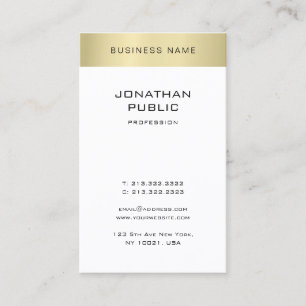 Minimalist Elegant Gold Look Plain Modern Trendy Business Card