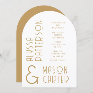 Minimalist Elegant Gold Modern Wedding Invitation