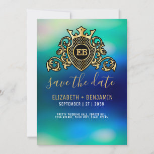 Minimalist Elegant Gold Monogram Invitation