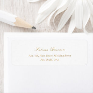 Minimalist Elegant Gold Script Wedding Address