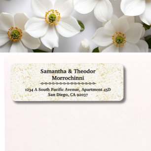 Minimalist Elegant Gold Sparkles Return Address 