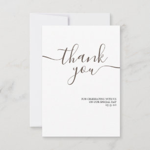 Minimalist & Elegant golden Wedding Thank You Card